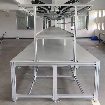 鋁型材雙邊工作臺(tái)電源線(xiàn)組裝生產(chǎn)線(xiàn)工作桌車(chē)間包裝臺(tái)流水線(xiàn)操作臺(tái)